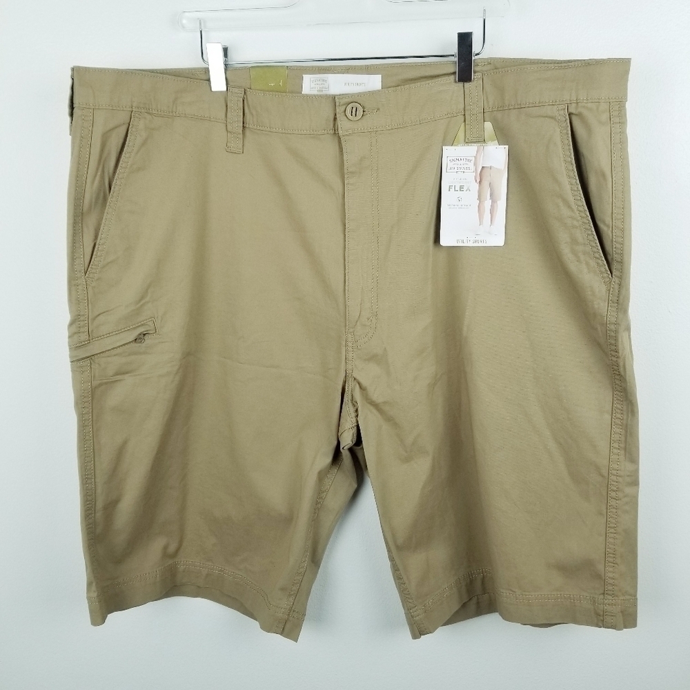 Signature by Levi Strauss Premium Lightweight Flex Tan Khaki Utility Shorts NWT